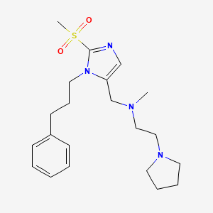 molecular formula C21H32N4O2S B4990912 N-methyl-N-{[2-(methylsulfonyl)-1-(3-phenylpropyl)-1H-imidazol-5-yl]methyl}-2-(1-pyrrolidinyl)ethanamine 