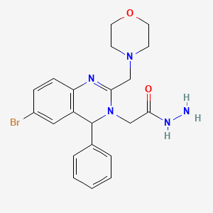 molecular formula C21H24BrN5O2 B4990914 2-[6-bromo-2-(4-morpholinylmethyl)-4-phenyl-3(4H)-quinazolinyl]acetohydrazide 