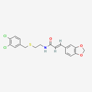 3-(1,3-benzodioxol-5-yl)-N-{2-[(3,4-dichlorobenzyl)thio]ethyl}acrylamide