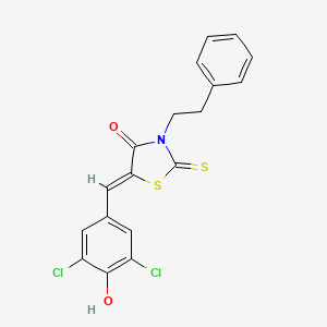 5-(3,5-dichloro-4-hydroxybenzylidene)-3-(2-phenylethyl)-2-thioxo-1,3-thiazolidin-4-one