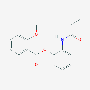 molecular formula C17H17NO4 B499096 2-(Propanoylamino)phenyl 2-methoxybenzoate 
