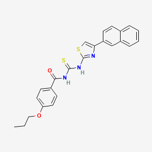 N-{[4-(naphthalen-2-yl)-1,3-thiazol-2-yl]carbamothioyl}-4-propoxybenzamide