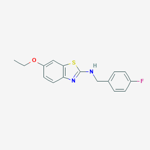molecular formula C16H15FN2OS B499101 N-(6-ethoxy-1,3-benzothiazol-2-yl)-N-(4-fluorobenzyl)amine 