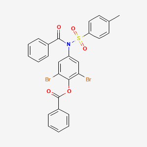 molecular formula C27H19Br2NO5S B4991022 2,6-Dibromo-4-[N-(4-methylbenzenesulfonyl)benzamido]phenyl benzoate 