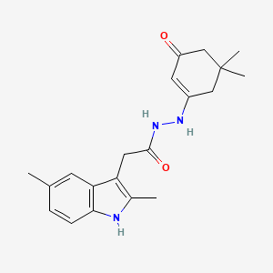 molecular formula C20H25N3O2 B4991071 2-(2,5-dimethyl-1H-indol-3-yl)-N'-(3-hydroxy-5,5-dimethyl-2-cyclohexen-1-ylidene)acetohydrazide 