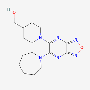 molecular formula C16H24N6O2 B4991087 {1-[6-(1-azepanyl)[1,2,5]oxadiazolo[3,4-b]pyrazin-5-yl]-4-piperidinyl}methanol 