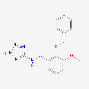 molecular formula C16H17N5O2 B499112 1H-1,2,3,4-Tetrazol-5-amine, N-[[3-methoxy-2-(phenylmethoxy)phenyl]methyl]- CAS No. 876896-04-7
