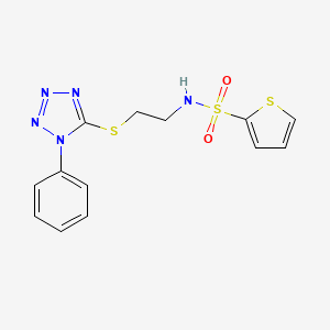 molecular formula C13H13N5O2S3 B4991120 N-{2-[(1-PHENYL-1H-1,2,3,4-TETRAZOL-5-YL)SULFANYL]ETHYL}THIOPHENE-2-SULFONAMIDE 