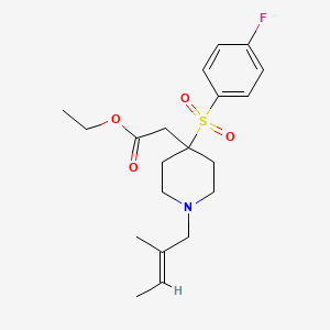 ethyl {4-[(4-fluorophenyl)sulfonyl]-1-[(2E)-2-methyl-2-buten-1-yl]-4-piperidinyl}acetate