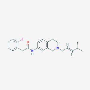 molecular formula C23H27FN2O B4991141 2-(2-fluorophenyl)-N-[2-[(E)-4-methylpent-2-enyl]-3,4-dihydro-1H-isoquinolin-7-yl]acetamide 