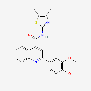 molecular formula C23H21N3O3S B4991160 2-(3,4-dimethoxyphenyl)-N-(4,5-dimethyl-1,3-thiazol-2-yl)quinoline-4-carboxamide 