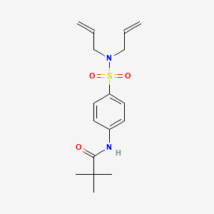 molecular formula C17H24N2O3S B4991165 N-[4-[bis(prop-2-enyl)sulfamoyl]phenyl]-2,2-dimethylpropanamide 