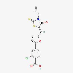 2-chloro-4-(5-{[(5Z)-4-oxo-3-(prop-2-en-1-yl)-2-sulfanylidene-1,3-thiazolidin-5-ylidene]methyl}furan-2-yl)benzoic acid