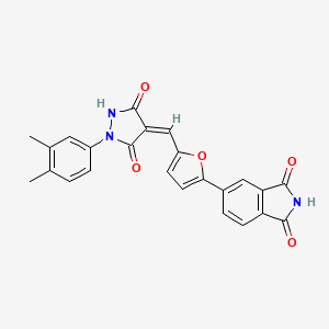 molecular formula C24H17N3O5 B4991180 5-[5-[(Z)-[1-(3,4-dimethylphenyl)-3,5-dioxopyrazolidin-4-ylidene]methyl]furan-2-yl]isoindole-1,3-dione 