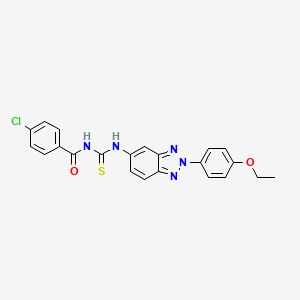 molecular formula C22H18ClN5O2S B4991186 1-(4-Chlorobenzoyl)-3-[2-(4-ethoxyphenyl)-2H-1,2,3-benzotriazol-5-YL]thiourea 