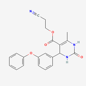 2-Cyanoethyl 6-methyl-2-oxo-4-(3-phenoxyphenyl)-1,2,3,4-tetrahydropyrimidine-5-carboxylate