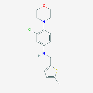 molecular formula C16H19ClN2OS B499119 3-chloro-N-[(5-methylthiophen-2-yl)methyl]-4-(morpholin-4-yl)aniline 
