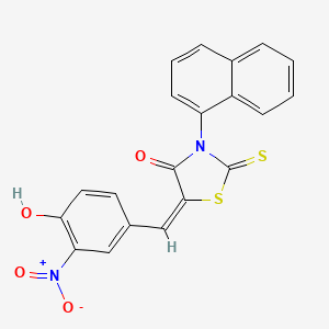 molecular formula C20H12N2O4S2 B4991197 (5E)-5-(4-hydroxy-3-nitrobenzylidene)-3-(naphthalen-1-yl)-2-thioxo-1,3-thiazolidin-4-one 