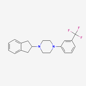 molecular formula C20H21F3N2 B4991209 1-(2,3-dihydro-1H-inden-2-yl)-4-[3-(trifluoromethyl)phenyl]piperazine 