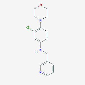 molecular formula C16H18ClN3O B499121 3-chloro-4-morpholin-4-yl-N-(pyridin-3-ylmethyl)aniline CAS No. 384858-18-8