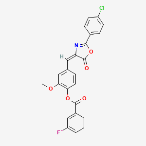 4-{[2-(4-chlorophenyl)-5-oxo-1,3-oxazol-4(5H)-ylidene]methyl}-2-methoxyphenyl 3-fluorobenzoate