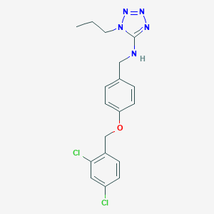 molecular formula C18H19Cl2N5O B499126 N-{4-[(2,4-dichlorobenzyl)oxy]benzyl}-1-propyl-1H-tetrazol-5-amine 