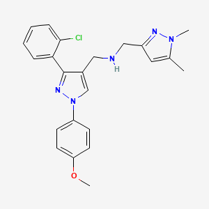 molecular formula C23H24ClN5O B4991264 1-[3-(2-chlorophenyl)-1-(4-methoxyphenyl)-1H-pyrazol-4-yl]-N-[(1,5-dimethyl-1H-pyrazol-3-yl)methyl]methanamine 