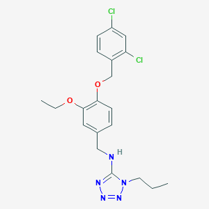 molecular formula C20H23Cl2N5O2 B499127 N-{4-[(2,4-dichlorobenzyl)oxy]-3-ethoxybenzyl}-1-propyl-1H-tetrazol-5-amine 