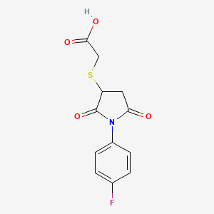 molecular formula C12H10FNO4S B4991283 {[1-(4-fluorophenyl)-2,5-dioxo-3-pyrrolidinyl]thio}acetic acid 