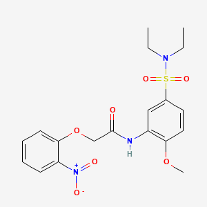 molecular formula C19H23N3O7S B4991289 N-{5-[(diethylamino)sulfonyl]-2-methoxyphenyl}-2-(2-nitrophenoxy)acetamide 