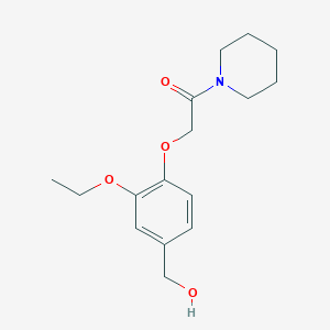 molecular formula C16H23NO4 B499130 2-(2-Ethoxy-4-hydroxymethyl-phenoxy)-1-piperidin-1-yl-ethanone 