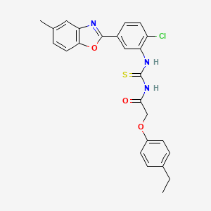 N-{[2-chloro-5-(5-methyl-1,3-benzoxazol-2-yl)phenyl]carbamothioyl}-2-(4-ethylphenoxy)acetamide