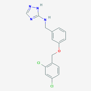 molecular formula C16H14Cl2N4O B499131 N-{3-[(2,4-dichlorobenzyl)oxy]benzyl}-1H-1,2,4-triazol-3-amine 