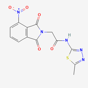 molecular formula C13H9N5O5S B4991321 N-(5-methyl-1,3,4-thiadiazol-2-yl)-2-(4-nitro-1,3-dioxoisoindol-2-yl)acetamide 