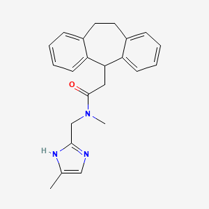 molecular formula C23H25N3O B4991323 2-(10,11-dihydro-5H-dibenzo[a,d][7]annulen-5-yl)-N-methyl-N-[(4-methyl-1H-imidazol-2-yl)methyl]acetamide 