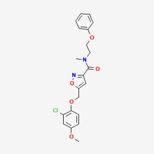 molecular formula C21H21ClN2O5 B4991390 5-[(2-chloro-4-methoxyphenoxy)methyl]-N-methyl-N-(2-phenoxyethyl)-3-isoxazolecarboxamide 