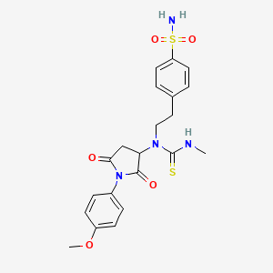 1-[1-(4-Methoxyphenyl)-2,5-dioxopyrrolidin-3-yl]-3-methyl-1-[2-(4-sulfamoylphenyl)ethyl]thiourea