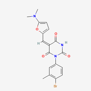 molecular formula C18H16BrN3O4 B4991430 (5E)-1-(4-bromo-3-methylphenyl)-5-[[5-(dimethylamino)furan-2-yl]methylidene]-1,3-diazinane-2,4,6-trione 