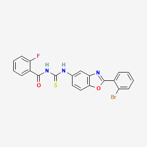 molecular formula C21H13BrFN3O2S B4991443 N-[[2-(2-bromophenyl)-1,3-benzoxazol-5-yl]carbamothioyl]-2-fluorobenzamide 