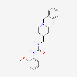 molecular formula C22H29N3O2 B4991463 1-(2-Methoxyphenyl)-3-({1-[(2-methylphenyl)methyl]piperidin-4-YL}methyl)urea 