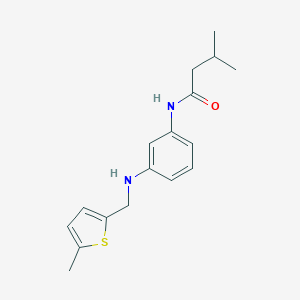molecular formula C17H22N2OS B499147 3-methyl-N-(3-{[(5-methyl-2-thienyl)methyl]amino}phenyl)butanamide 