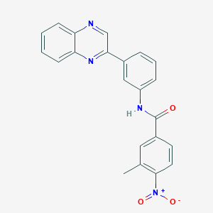 molecular formula C22H16N4O3 B4991478 3-Methyl-4-nitro-N~1~-[3-(2-quinoxalinyl)phenyl]benzamide 