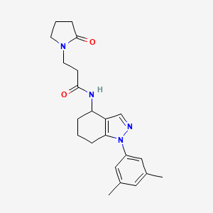 molecular formula C22H28N4O2 B4991479 N-[1-(3,5-dimethylphenyl)-4,5,6,7-tetrahydroindazol-4-yl]-3-(2-oxopyrrolidin-1-yl)propanamide 