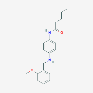 molecular formula C19H24N2O2 B499148 N-{4-[(2-methoxybenzyl)amino]phenyl}pentanamide 