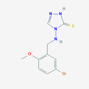 molecular formula C10H11BrN4OS B499149 4-[(5-bromo-2-methoxybenzyl)amino]-4H-1,2,4-triazole-3-thiol 