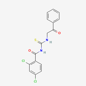 molecular formula C16H12Cl2N2O2S B4991495 2,4-dichloro-N-{[(2-oxo-2-phenylethyl)amino]carbonothioyl}benzamide 