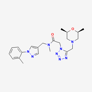 molecular formula C22H30N8O2 B4991500 2-(5-{[(2R*,6S*)-2,6-dimethyl-4-morpholinyl]methyl}-1H-tetrazol-1-yl)-N-methyl-N-{[1-(2-methylphenyl)-1H-pyrazol-4-yl]methyl}acetamide 