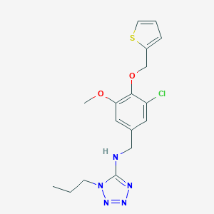 molecular formula C17H20ClN5O2S B499151 N-[[3-chloro-5-methoxy-4-(thiophen-2-ylmethoxy)phenyl]methyl]-1-propyltetrazol-5-amine CAS No. 847467-85-0