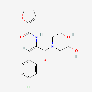 N-[(E)-3-[bis(2-hydroxyethyl)amino]-1-(4-chlorophenyl)-3-oxoprop-1-en-2-yl]furan-2-carboxamide