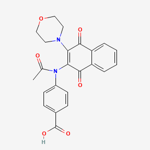 molecular formula C23H20N2O6 B4991516 4-{N-[3-(MORPHOLIN-4-YL)-1,4-DIOXO-1,4-DIHYDRONAPHTHALEN-2-YL]ACETAMIDO}BENZOIC ACID 